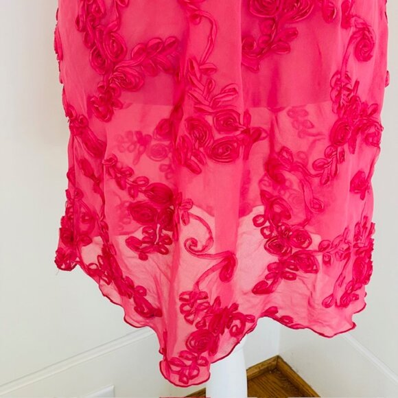 Verena Vintage Y2k Sheer Chiffon 3D Floral Embroidered Fairy Slip Dress Small - Picture 2 of 8